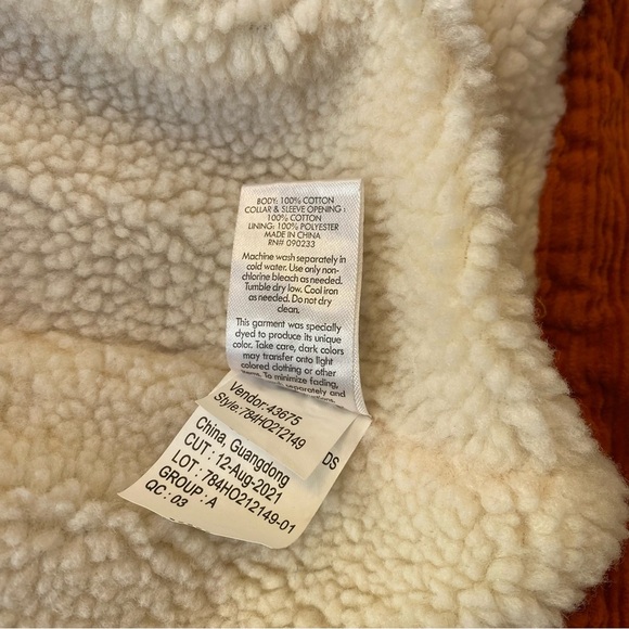 PS Kids Los Angeles Sherpa Lined Corduroy Jacket, Rust Orange, Boys’ L (10–12) - Picture 6 of 7